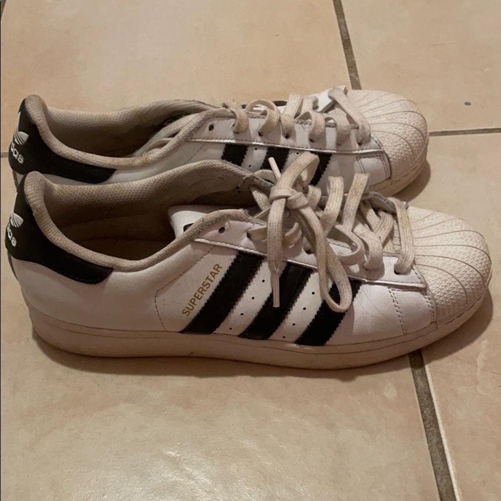 Worn Adidas Superstars Sneakers